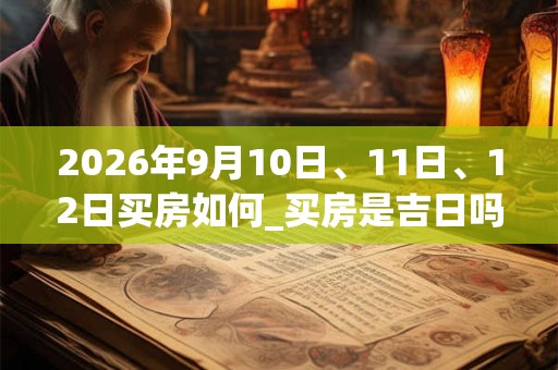 2026年9月10日、11日、12日买房如何_买房是吉日吗