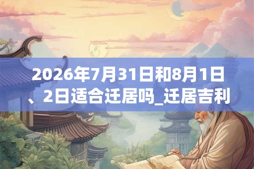 2026年7月31日和8月1日、2日适合迁居吗_迁居吉利吗