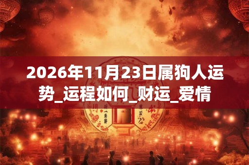2026年11月23日属狗人运势_运程如何_财运_爱情 2026年11月23日属狗人运势_运程如何_财运_爱情