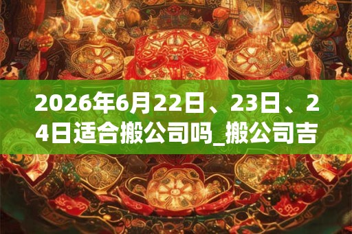 2026年6月22日、23日、24日适合搬公司吗_搬公司吉利吗 2026年6月22日、23日、24日适合搬公司吗_搬公司吉利吗