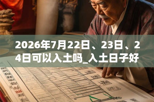 2026年7月22日、23日、24日可以入土吗_入土日子好吗
