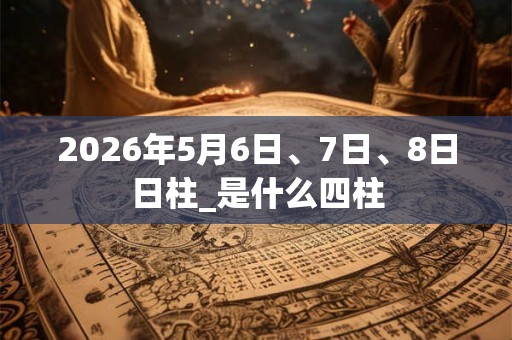 2026年5月6日、7日、8日日柱_是什么四柱