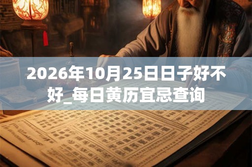 2026年10月25日日子好不好_每日黄历宜忌查询