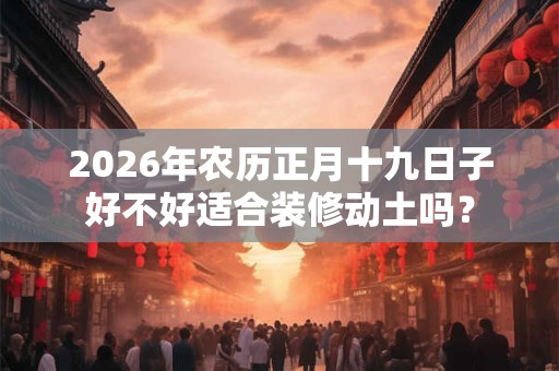 2026年农历正月十九日子好不好适合装修动土吗？