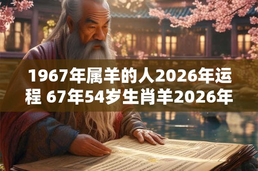 1967年属羊的人2026年运程 67年54岁生肖羊2026年运势 1967年属羊的人2026年运程 67年54岁生肖羊2026年运势