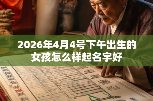 2026年4月4号下午出生的女孩怎么样起名字好
