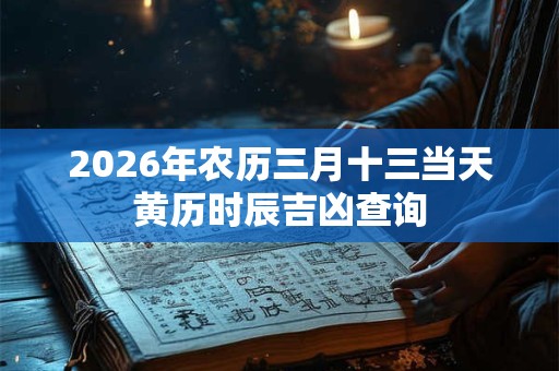 2026年农历三月十三当天黄历时辰吉凶查询 2026年农历三月十三当天黄历时辰吉凶查询