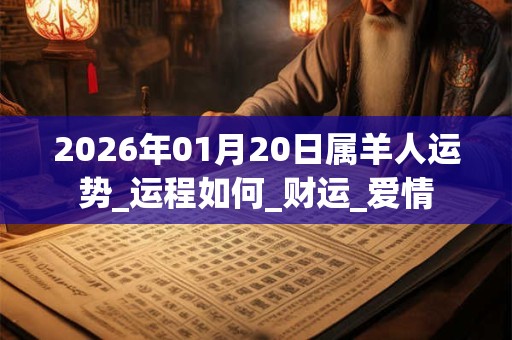 2026年01月20日属羊人运势_运程如何_财运_爱情 2026年01月20日属羊人运势_运程如何_财运_爱情