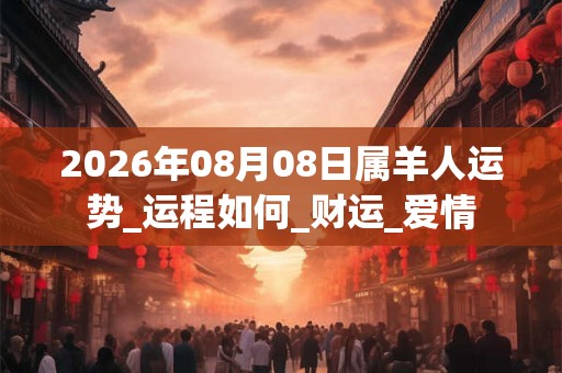 2026年08月08日属羊人运势_运程如何_财运_爱情