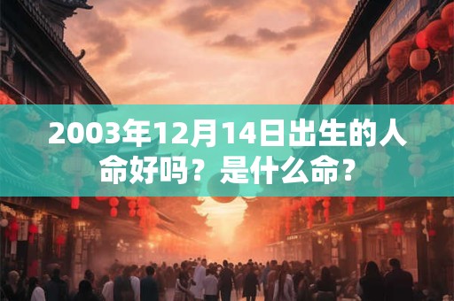 2003年12月14日出生的人命好吗?是什么命? 2003年12月14日出生的人命好吗?是什么命?