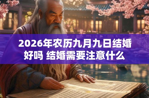 2026年农历九月九日结婚好吗 结婚需要注意什么 2026年农历九月九日结婚好吗 结婚需要注意什么