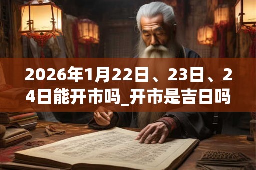 2026年1月22日、23日、24日能开市吗_开市是吉日吗 2026年1月22日、23日、24日能开市吗_开市是吉日吗