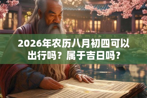 2026年农历八月初四可以出行吗?属于吉日吗? 2026年农历八月初四可以出行吗?属于吉日吗?