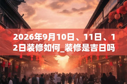 2026年9月10日、11日、12日装修如何_装修是吉日吗