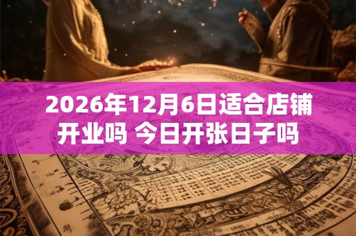 2026年12月6日适合店铺开业吗 今日开张日子吗