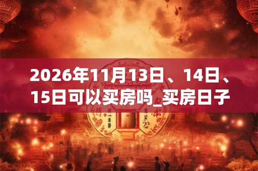 2026年11月13日、14日、15日可以买房吗_买房日子好吗 2026年11月13日、14日、15日可以买房吗_买房日子好吗