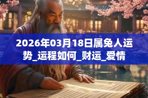 2026年03月18日属兔人运势_运程如何_财运_爱情 2026年03月18日属兔人运势_运程如何_财运_爱情