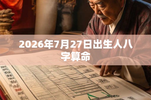 2026年7月27日出生人八字算命