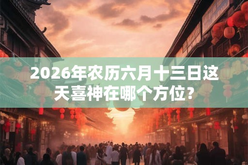 2026年农历六月十三日这天喜神在哪个方位? 2026年农历六月十三日这天喜神在哪个方位?
