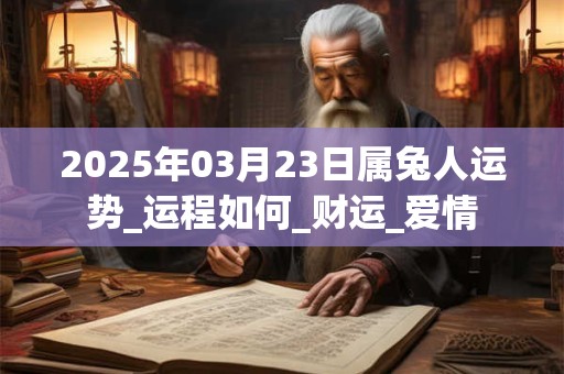2025年03月23日属兔人运势_运程如何_财运_爱情 2025年03月23日属兔人运势_运程如何_财运_爱情