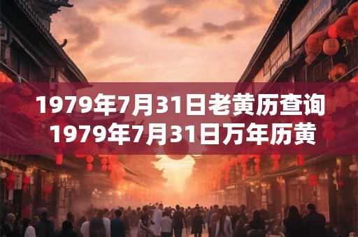 1979年7月31日老黄历查询 1979年7月31日万年历黄道吉日