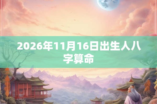 2026年11月16日出生人八字算命 2026年11月16日出生人八字算命