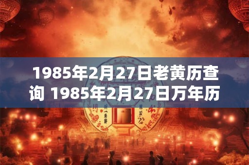 1985年2月27日老黄历查询 1985年2月27日万年历黄道吉日 1985年2月27日老黄历查询 1985年2月27日万年历黄道吉日