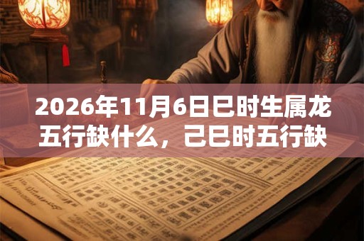 2026年11月6日巳时生属龙五行缺什么，己巳时五行缺什么