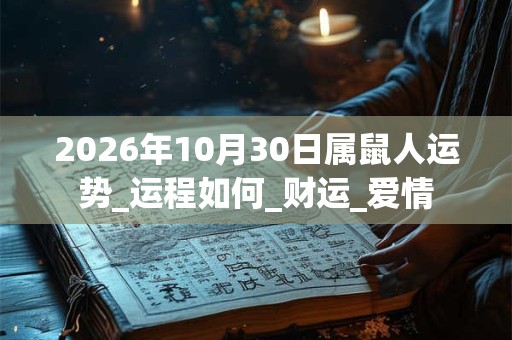 2026年10月30日属鼠人运势_运程如何_财运_爱情