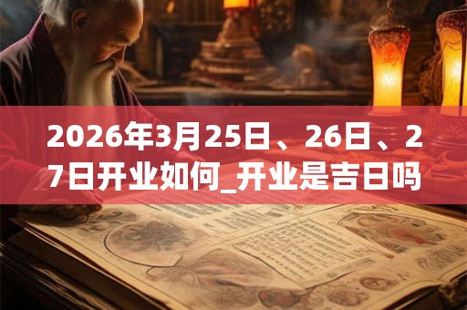 2026年3月25日、26日、27日开业如何_开业是吉日吗