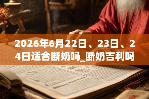 2026年6月22日、23日、24日适合断奶吗_断奶吉利吗 2026年6月22日、23日、24日适合断奶吗_断奶吉利吗