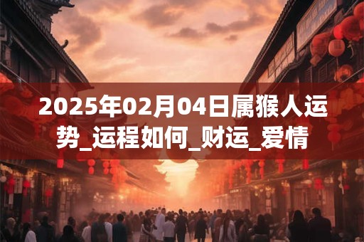 2025年02月04日属猴人运势_运程如何_财运_爱情 2025年02月04日属猴人运势_运程如何_财运_爱情