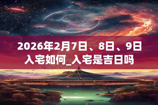 2026年2月7日、8日、9日入宅如何_入宅是吉日吗 2026年2月7日、8日、9日入宅如何_入宅是吉日吗