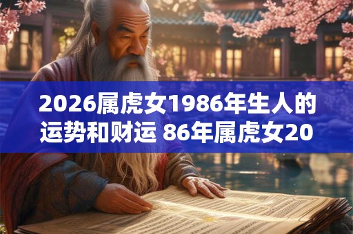 2026属虎女1986年生人的运势和财运 86年属虎女2026年运势详解