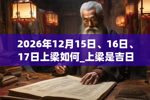 2026年12月15日、16日、17日上梁如何_上梁是吉日吗 2026年12月15日、16日、17日上梁如何_上梁是吉日吗