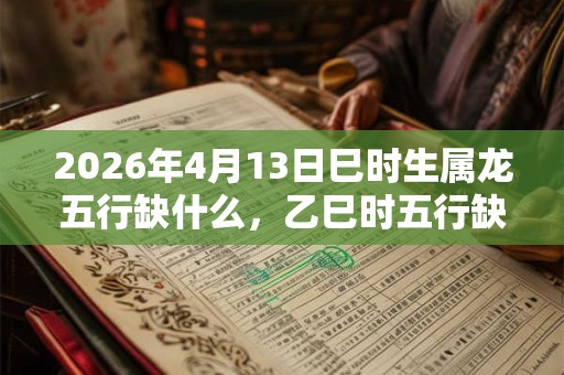 2026年4月13日巳时生属龙五行缺什么，乙巳时五行缺什么