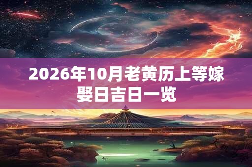 2026年10月老黄历上等嫁娶日吉日一览 2026年10月老黄历上等嫁娶日吉日一览