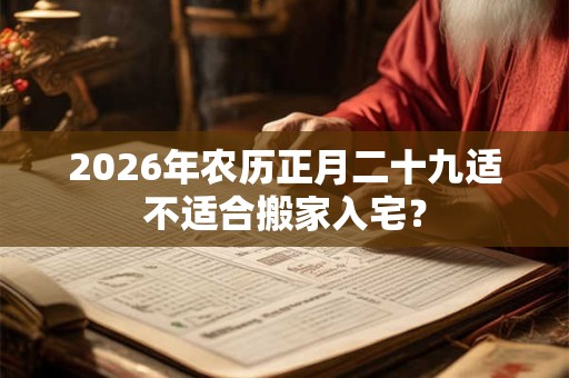 2026年农历正月二十九适不适合搬家入宅? 2026年农历正月二十九适不适合搬家入宅?