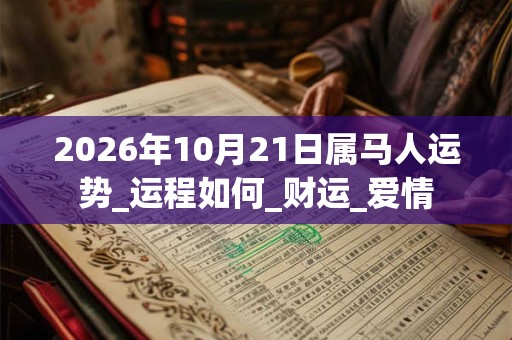 2026年10月21日属马人运势_运程如何_财运_爱情
