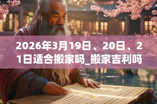 2026年3月19日、20日、21日适合搬家吗_搬家吉利吗 2026年3月19日、20日、21日适合搬家吗_搬家吉利吗