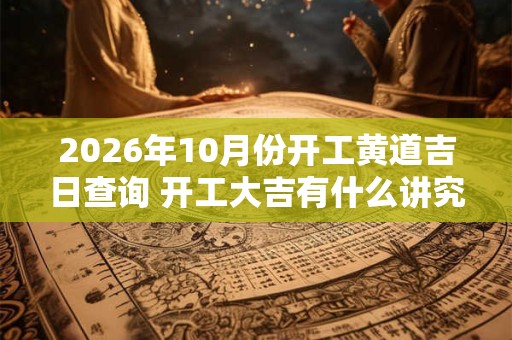 2026年10月份开工黄道吉日查询 开工大吉有什么讲究