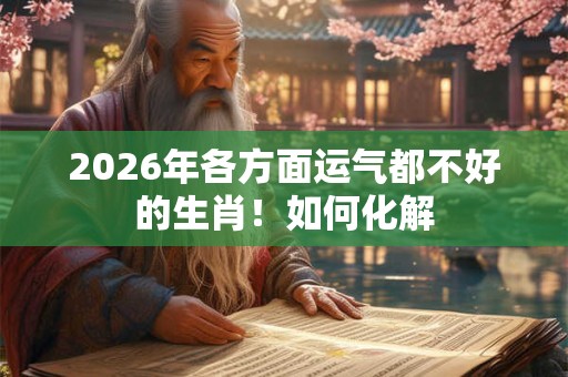 2026年各方面运气都不好的生肖!如何化解 2026年各方面运气都不好的生肖!如何化解