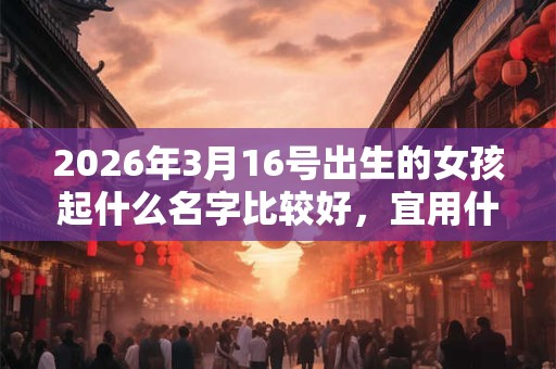 2026年3月16号出生的女孩起什么名字比较好,宜用什么字 2026年3月16号出生的女孩起什么名字比较好,宜用什么字