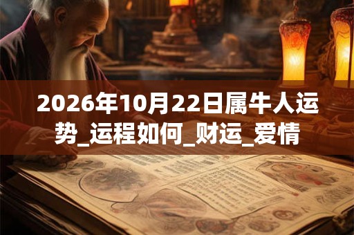 2026年10月22日属牛人运势_运程如何_财运_爱情 2026年10月22日属牛人运势_运程如何_财运_爱情