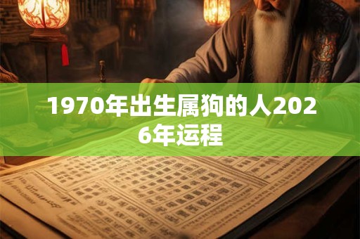 1970年出生属狗的人2026年运程 1970年出生属狗的人2026年运程