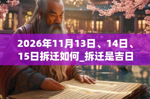 2026年11月13日、14日、15日拆迁如何_拆迁是吉日吗