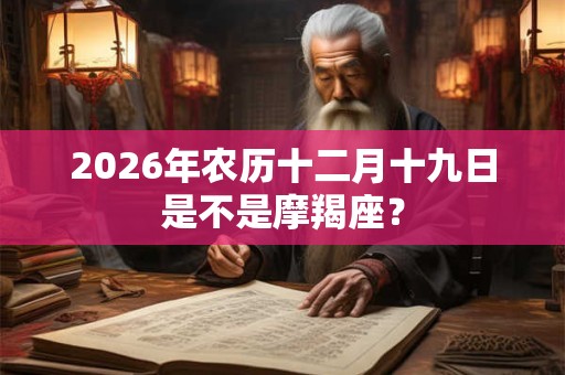 2026年农历十二月十九日是不是摩羯座？