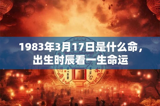 1983年3月17日是什么命,出生时辰看一生命运 1983年3月17日是什么命,出生时辰看一生命运