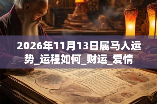2026年11月13日属马人运势_运程如何_财运_爱情 2026年11月13日属马人运势_运程如何_财运_爱情