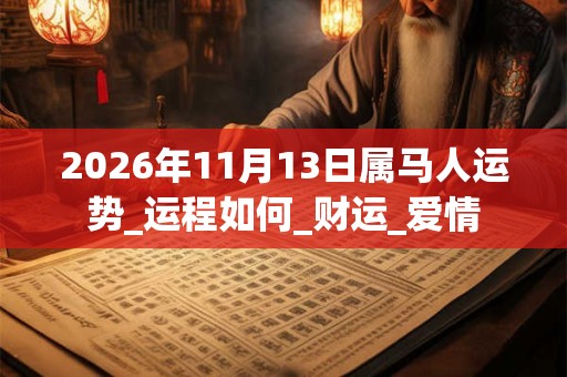 2026年11月13日属马人运势_运程如何_财运_爱情